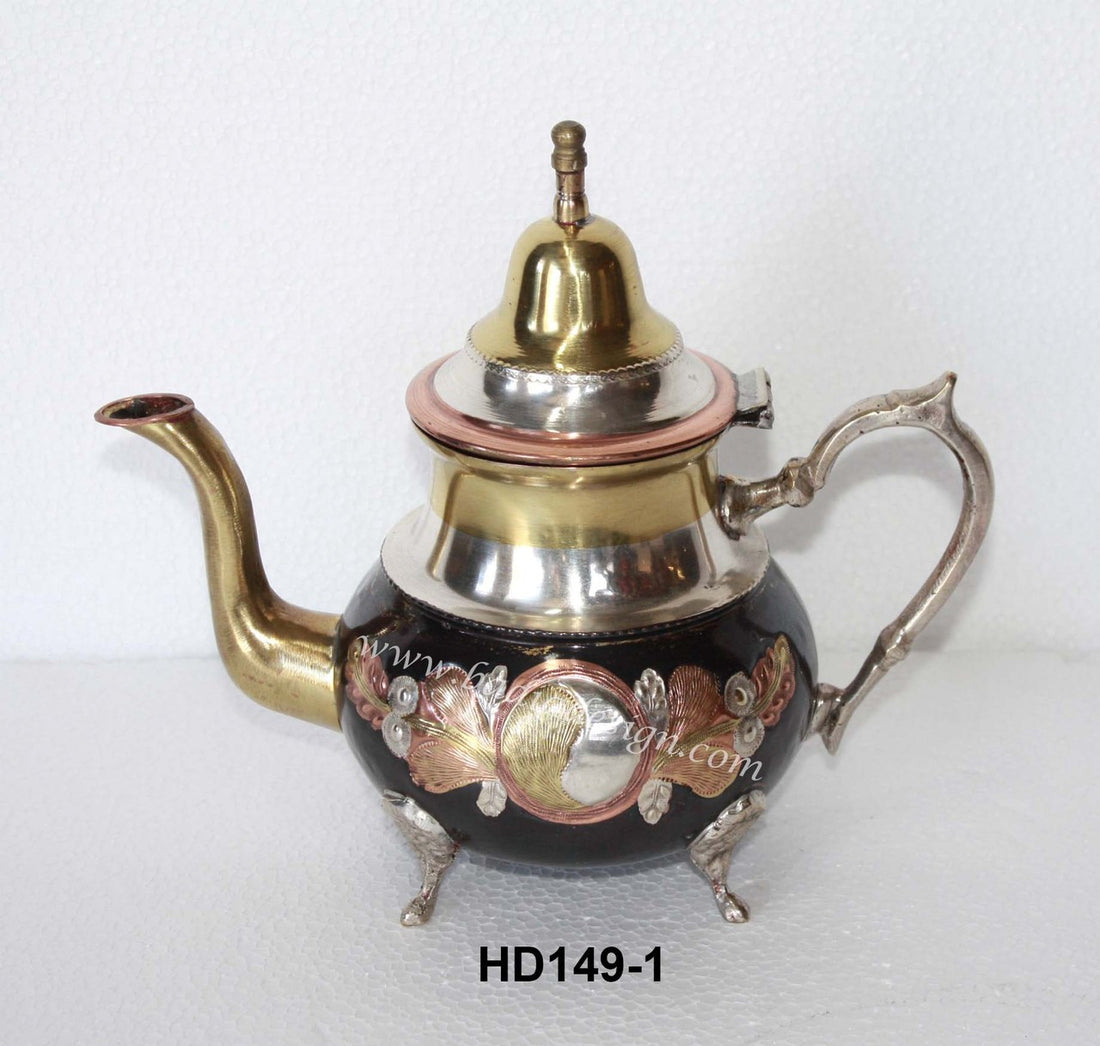 Moroccan Brass and Silver Decorative Teapot