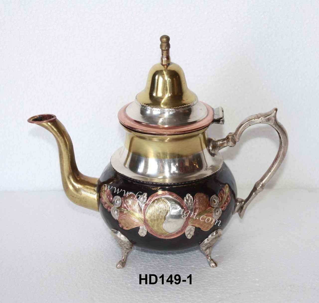 Moroccan Brass and Silver Decorative Teapot
