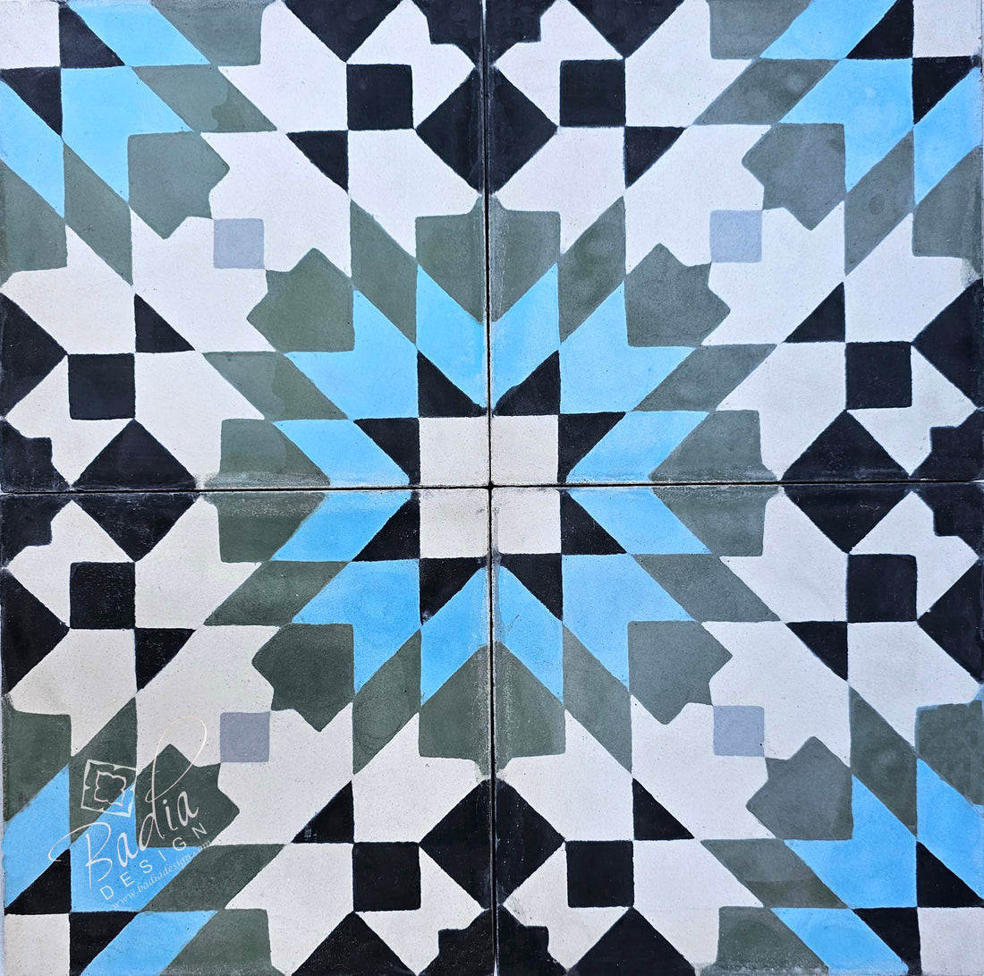 Moroccan Multi-Color Cement Floor Tile - CT117