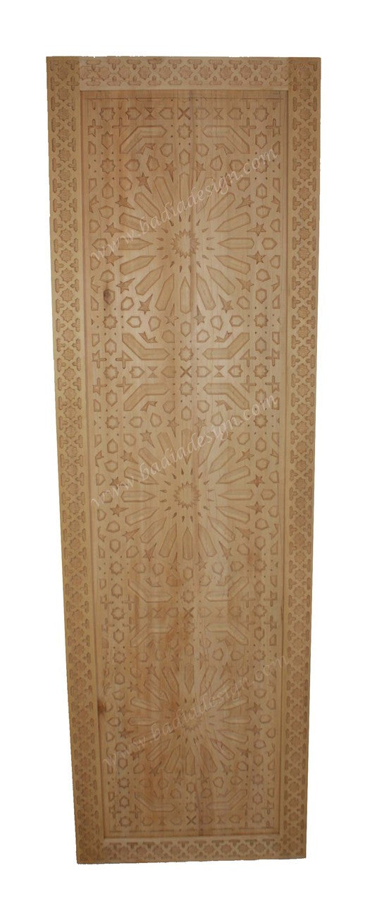 Moroccan Natural Hand Carved Wooden Panel