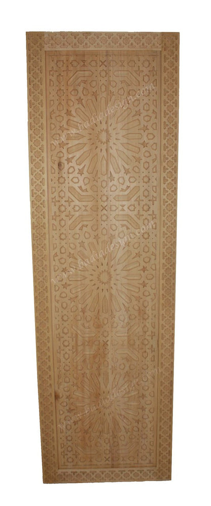 Moroccan Natural Hand Carved Wooden Panel