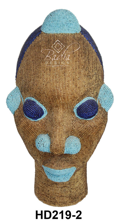 Multi-Color African Beaded Heads with blue eyes