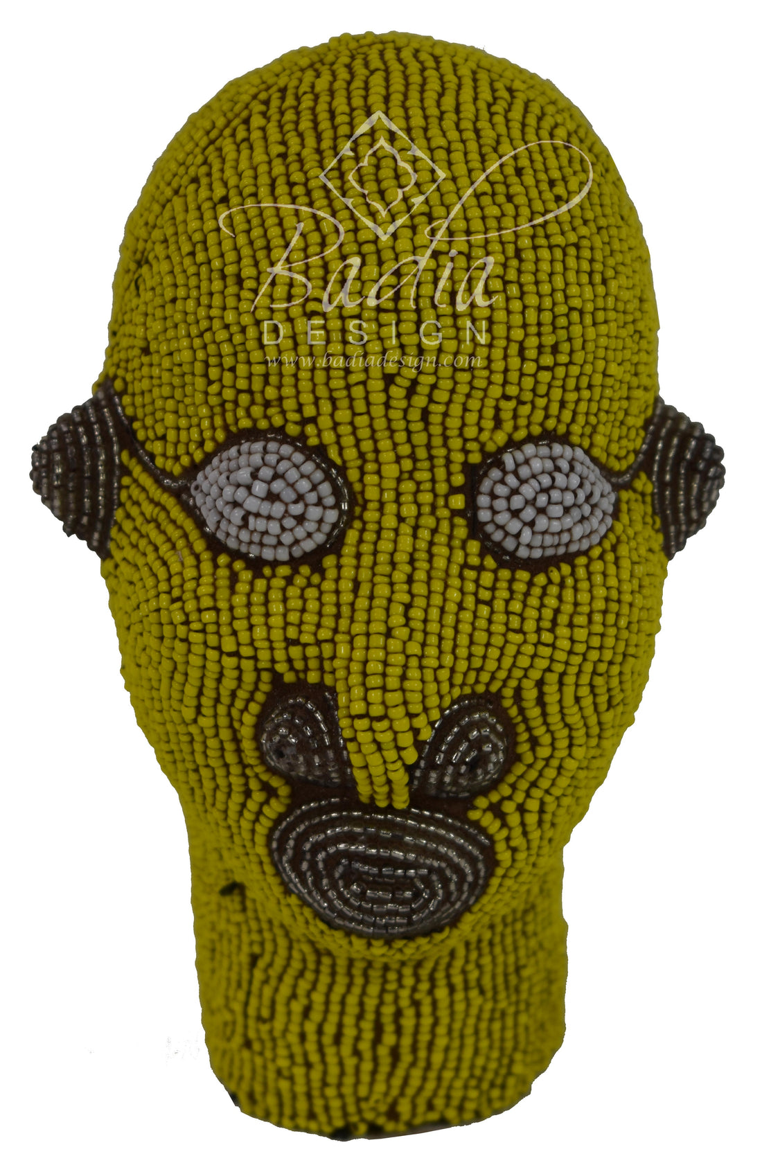 Green and Multi-Color African Beaded Head