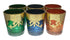 Multi-Color Moroccan Glass Beverage Set with Moorish Gold Motif