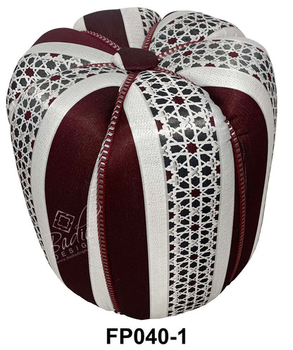 Multi-Color Fabric Moroccan Pouf