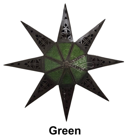 Multi-Color Glass Star Shaped Metal Wall Sconce
