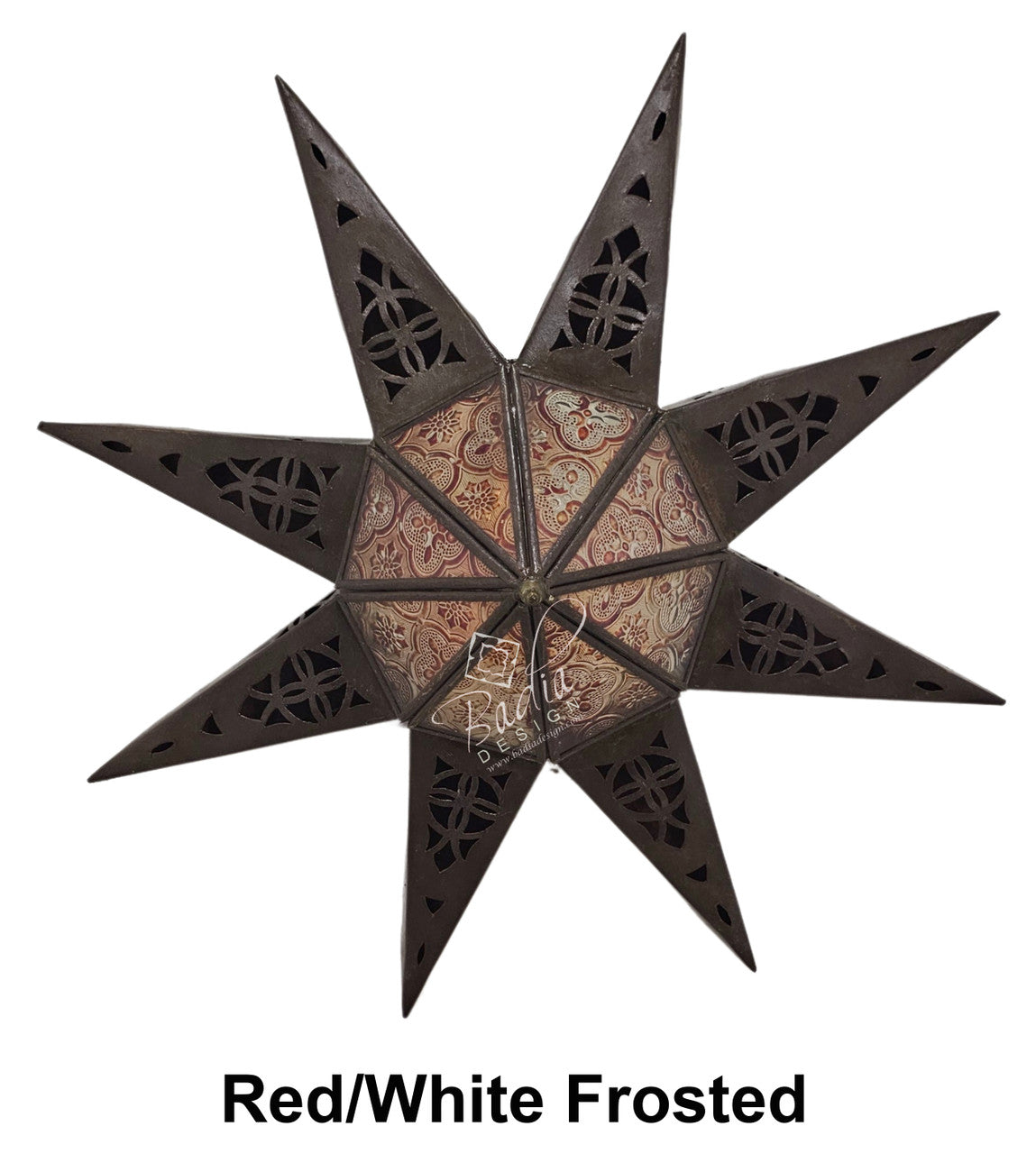 Multi-Color Glass Star Shaped Metal Wall Sconce