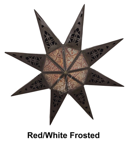Multi-Color Glass Star Shaped Metal Wall Sconce
