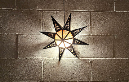 Multi-Color Glass Star Shaped Metal Wall Sconce