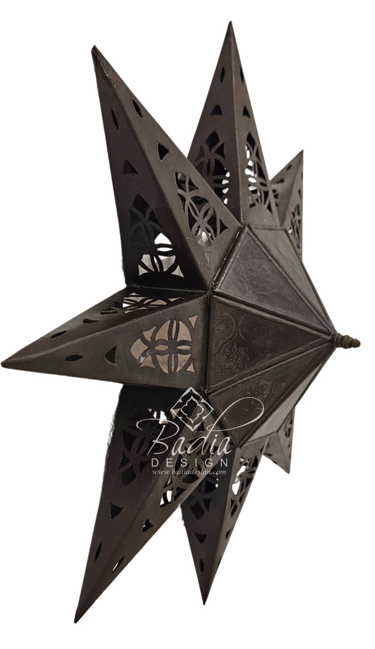 Multi-Color Glass Star Shaped Metal Wall Sconce