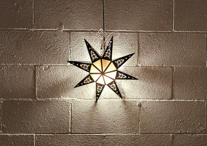 Multi-Color Glass Star Shaped Metal Wall Sconce
