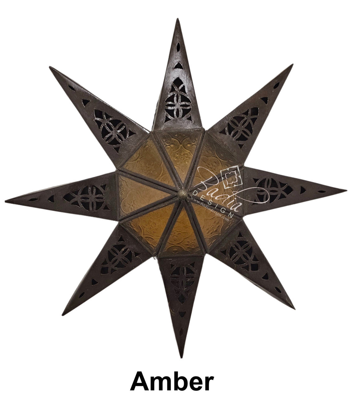 Multi-Color Glass Star Shaped Metal Wall Sconce