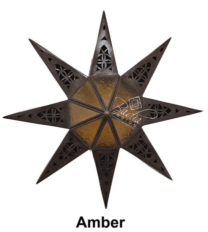 Multi-Color Glass Star Shaped Metal Wall Sconce