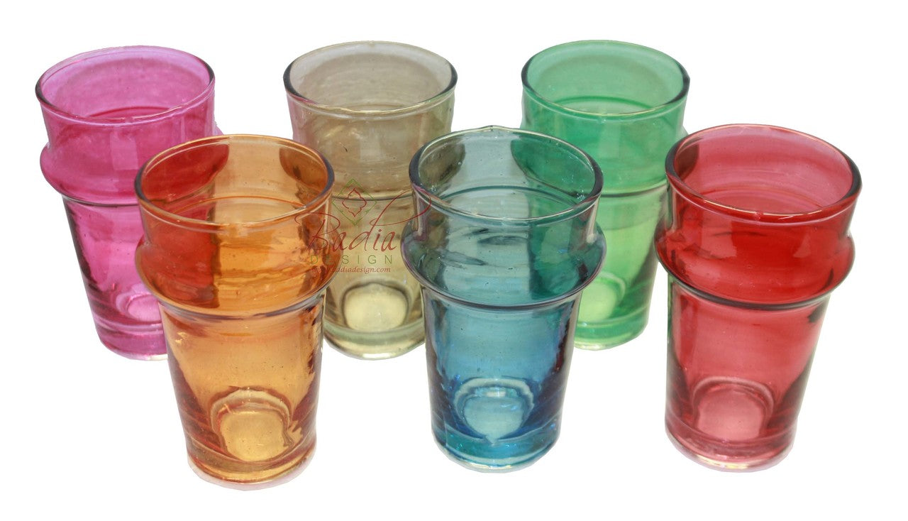 Multi-Color Moroccan Beverage Glass Set