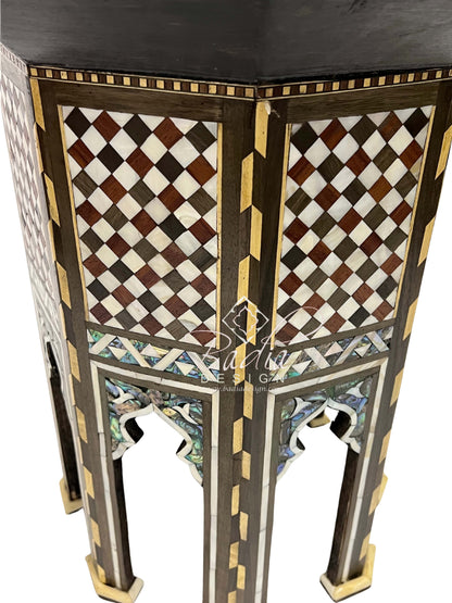 Octagonal Accent Table with Mother of Pearl Inlay