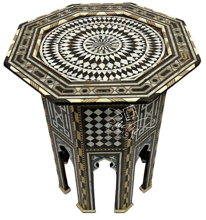 Octagonal Accent Table with Mother of Pearl Inlay