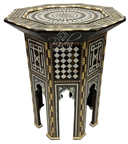 Octagonal Accent Table with Mother of Pearl Inlay