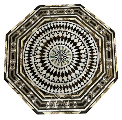 Octagonal Accent Table with Mother of Pearl Inlay
