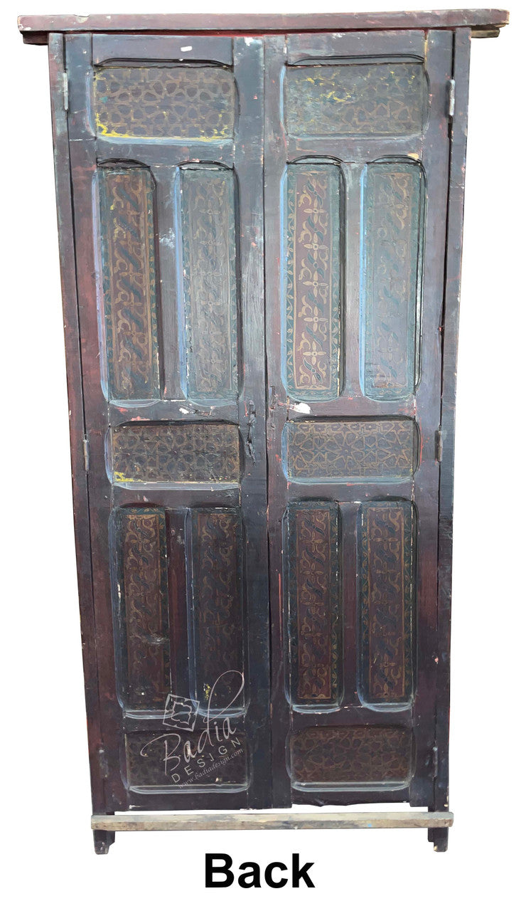 Vintage Hand Painted Multi-Color Wooden Door