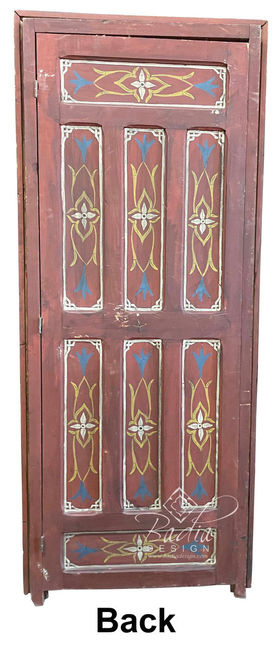 Vintage Multi-Color Hand Painted Wooden Door