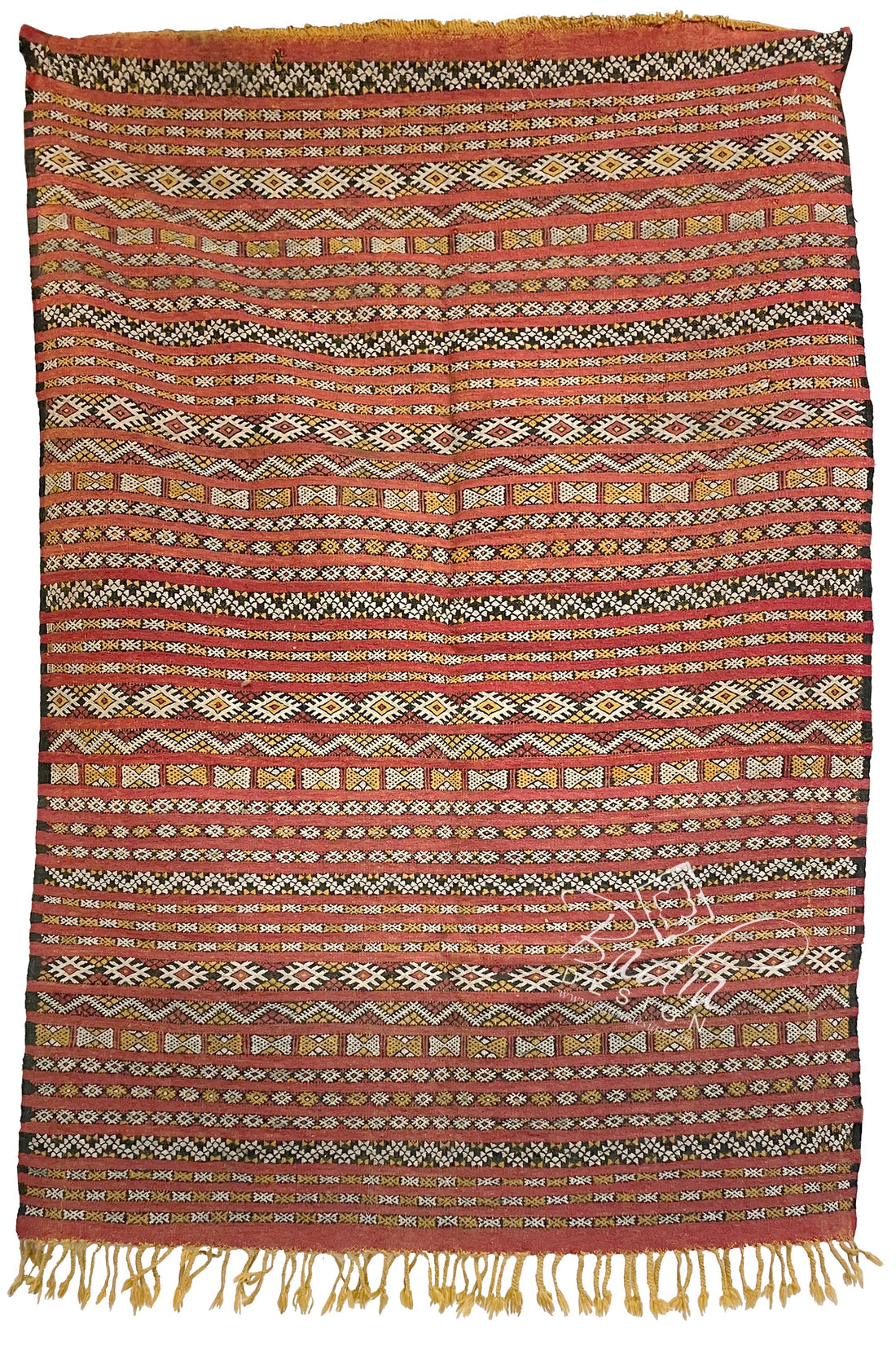 Red Multi-Color Moroccan Kilim Rug