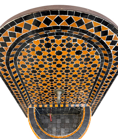 Orange and Brown Tile Water Fountain
