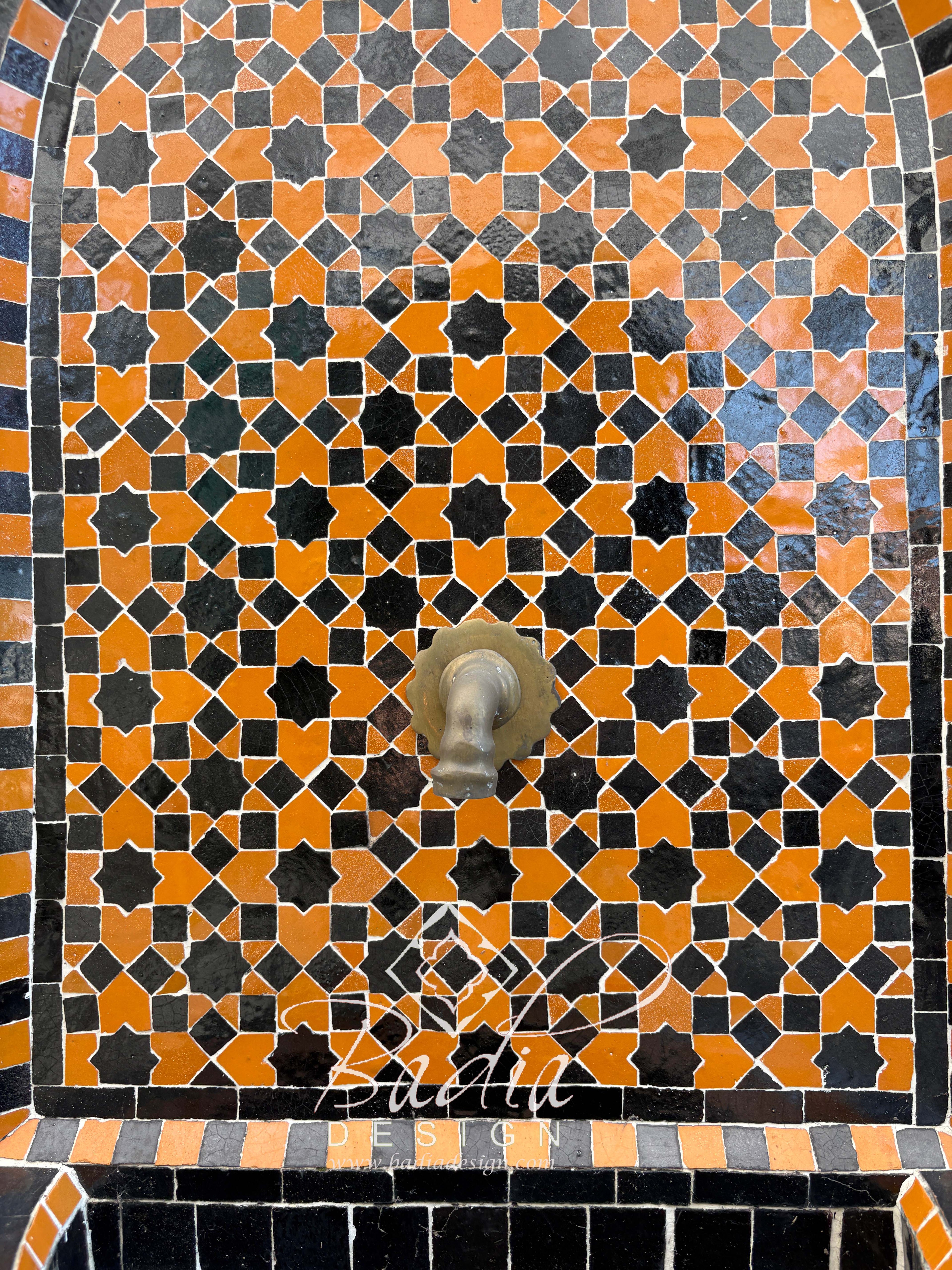 Orange and Brown Tile Water Fountain