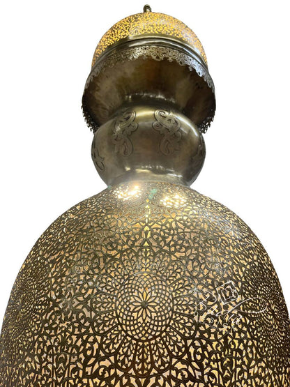 Tall Ornate Brass Floor Lantern