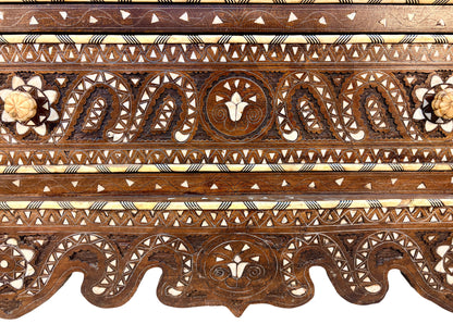 Ornate Wooden Dresser with Decorative Inlay