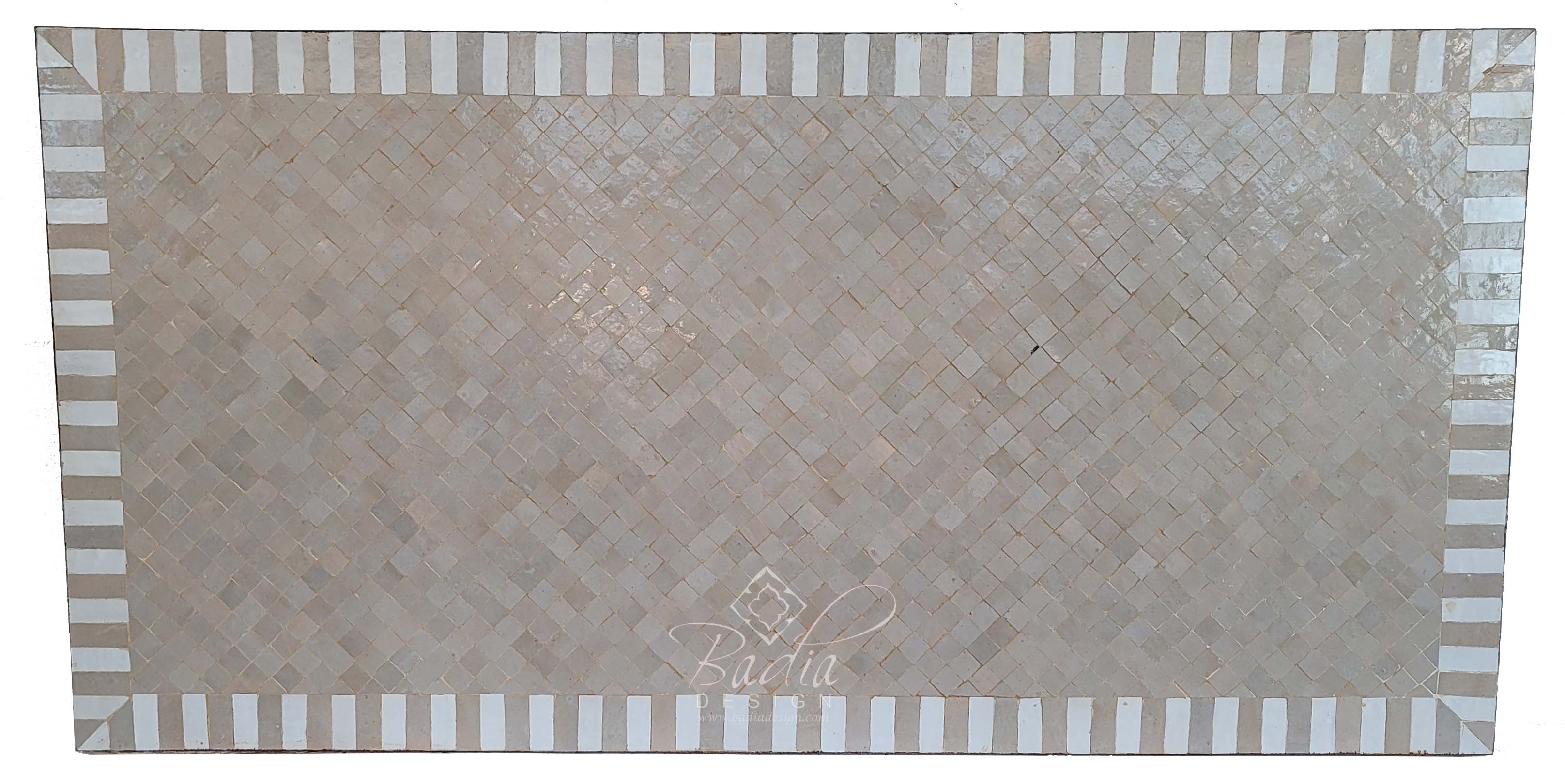 40"W x 80"L Beige Mosaic Tile Table Top