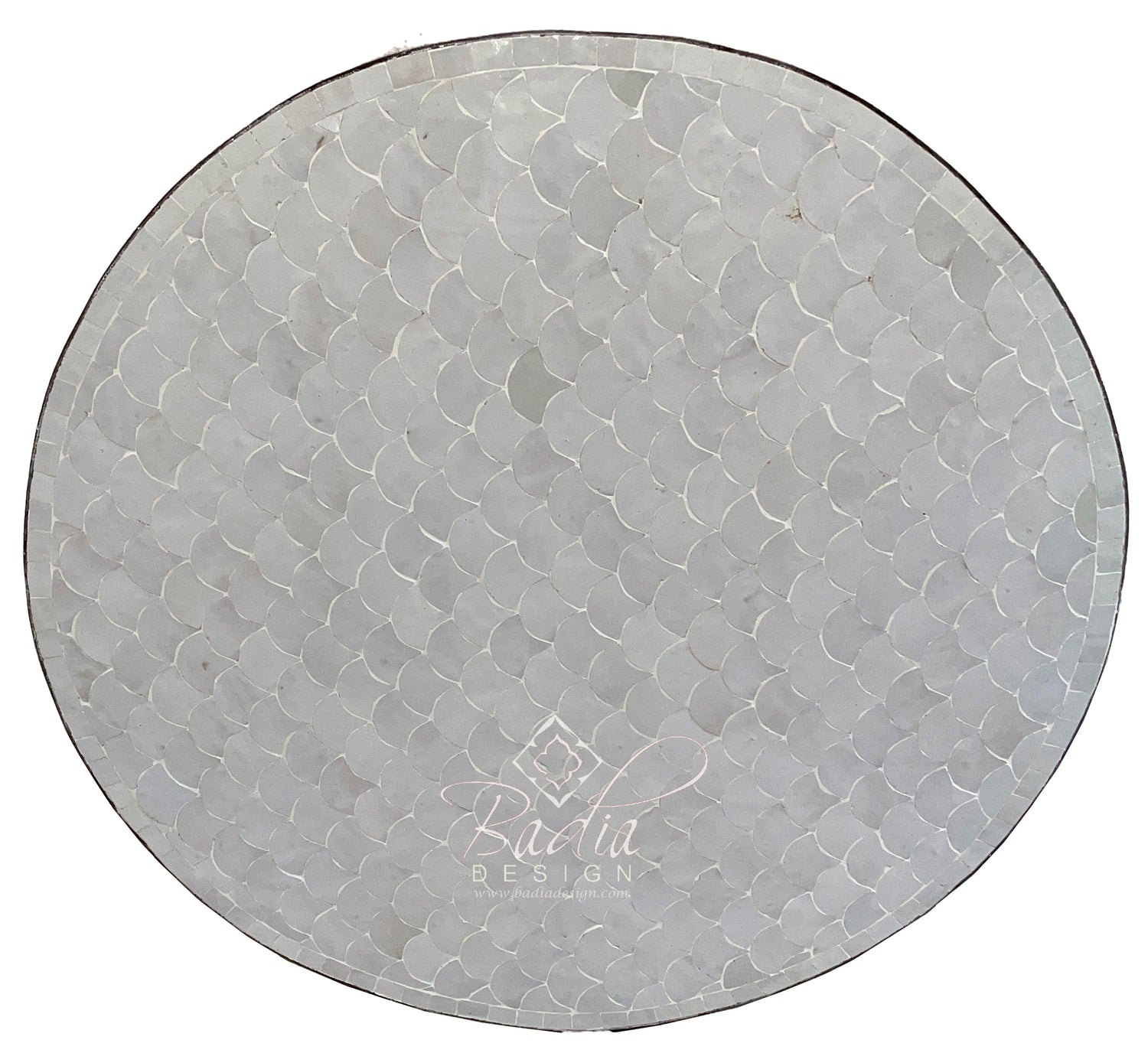 Off White Moroccan Mosaic Tile Table Top