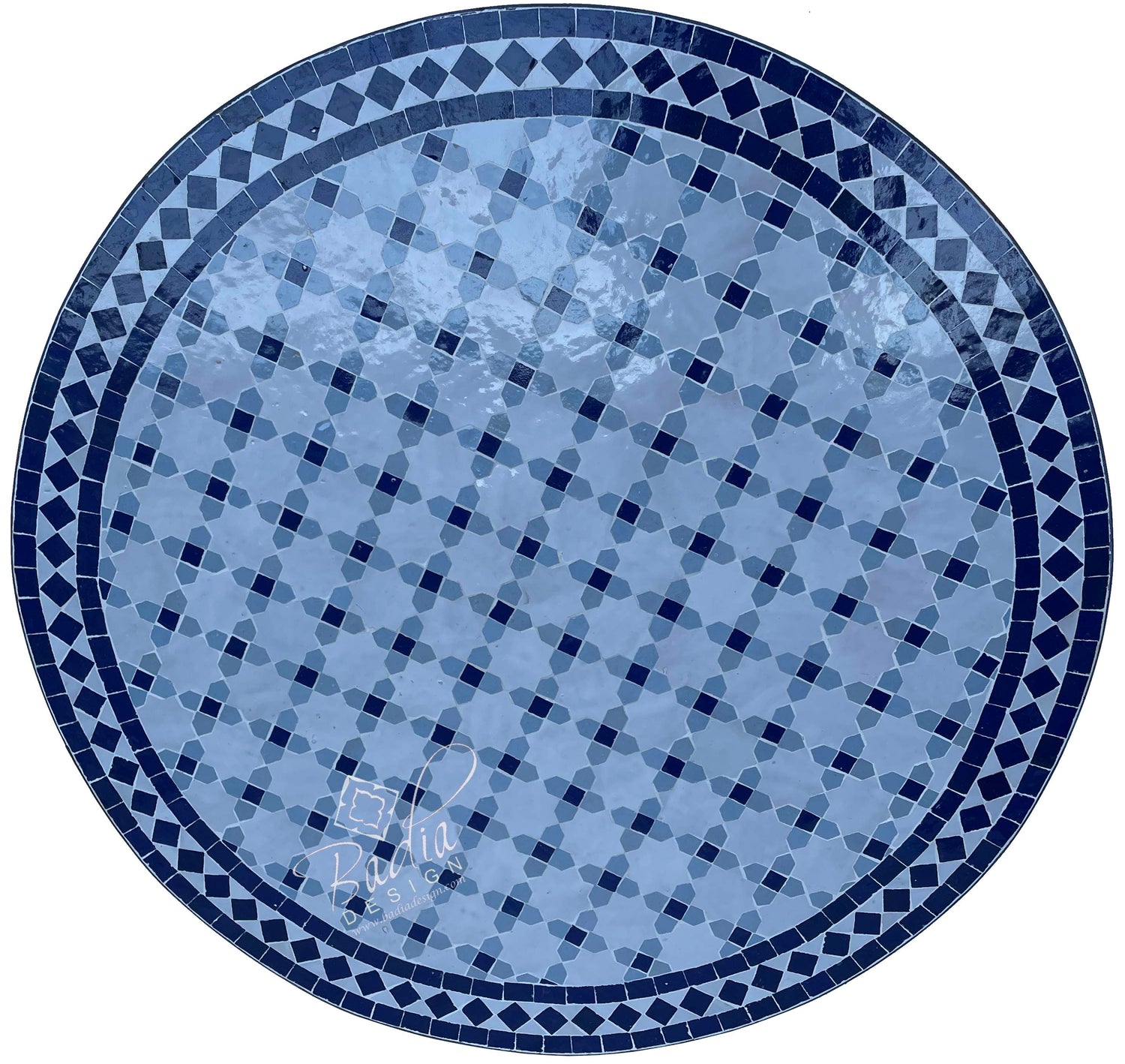 Intricately Designed Blue Moroccan Mosaic Tile Table Top