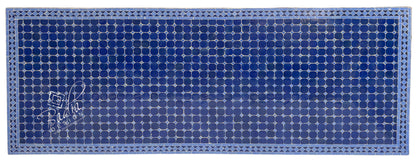 40"W x 96"L Blue Rectangular Tile Table Top