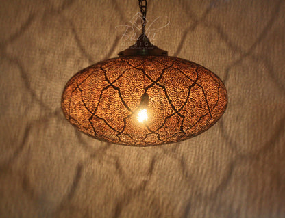 Moroccan Hand Punched Brass Lantern