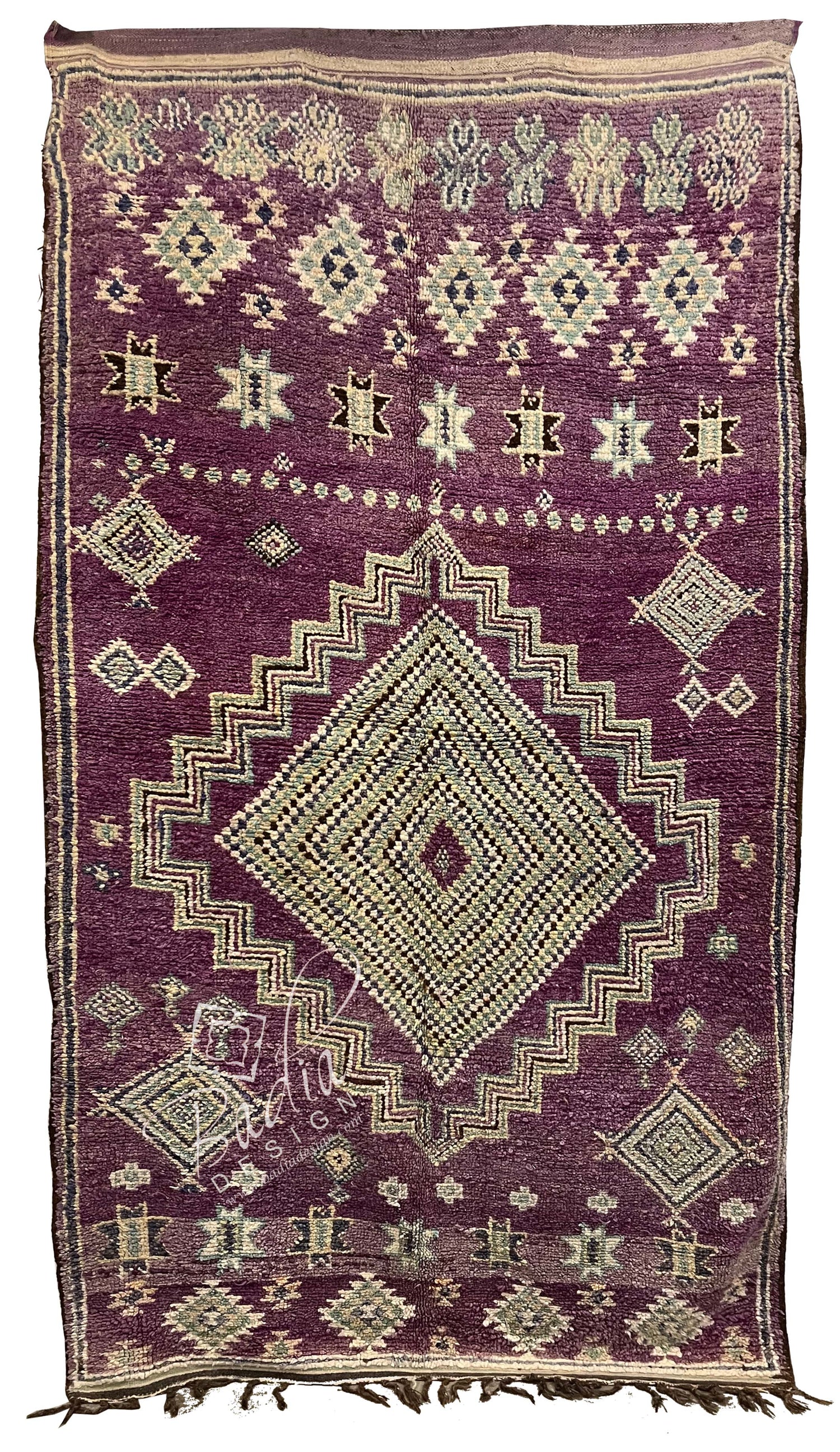 Purple Moroccan Handmade Tribal Area Rug