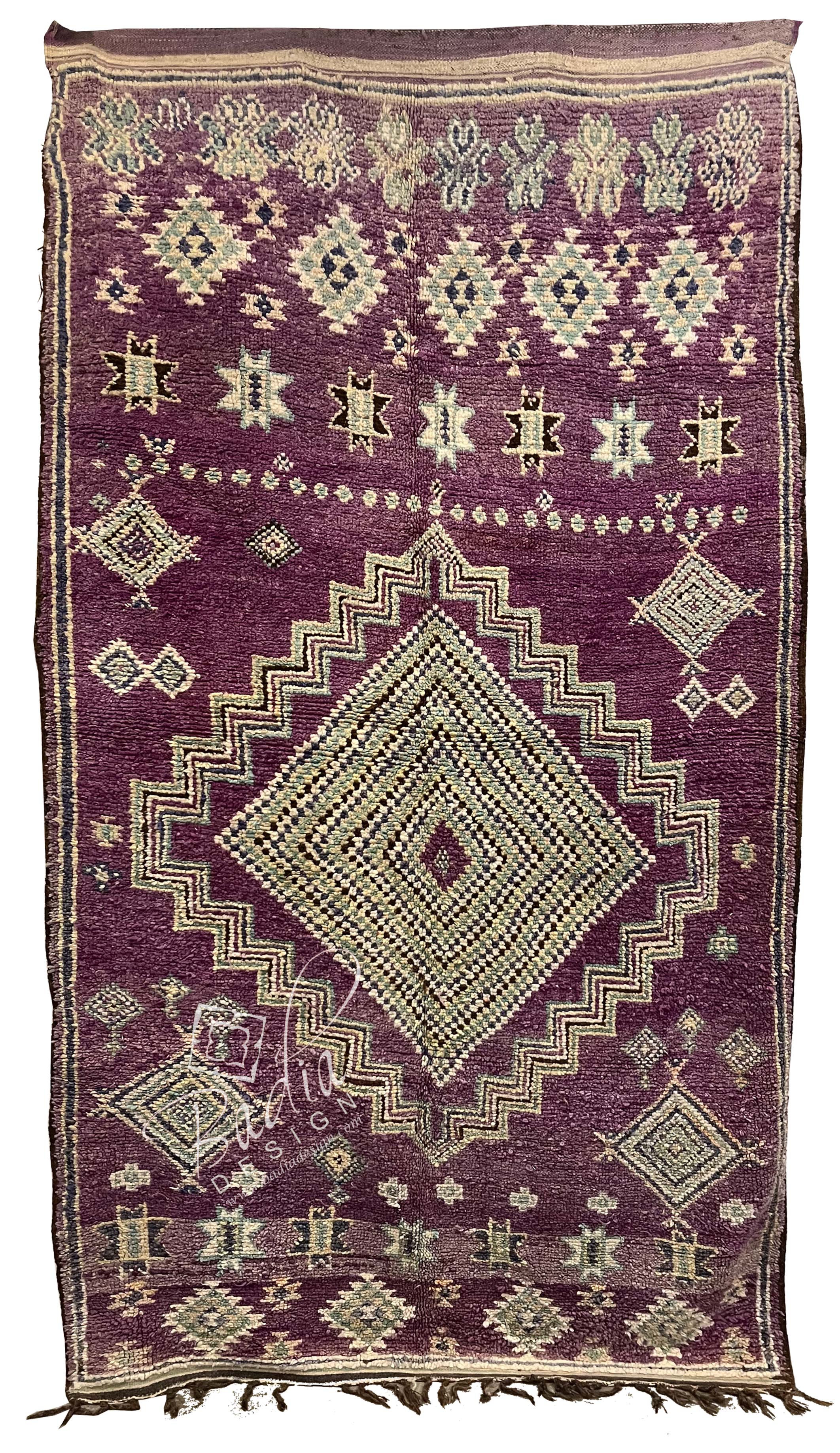 Purple Moroccan Handmade Tribal Area Rug