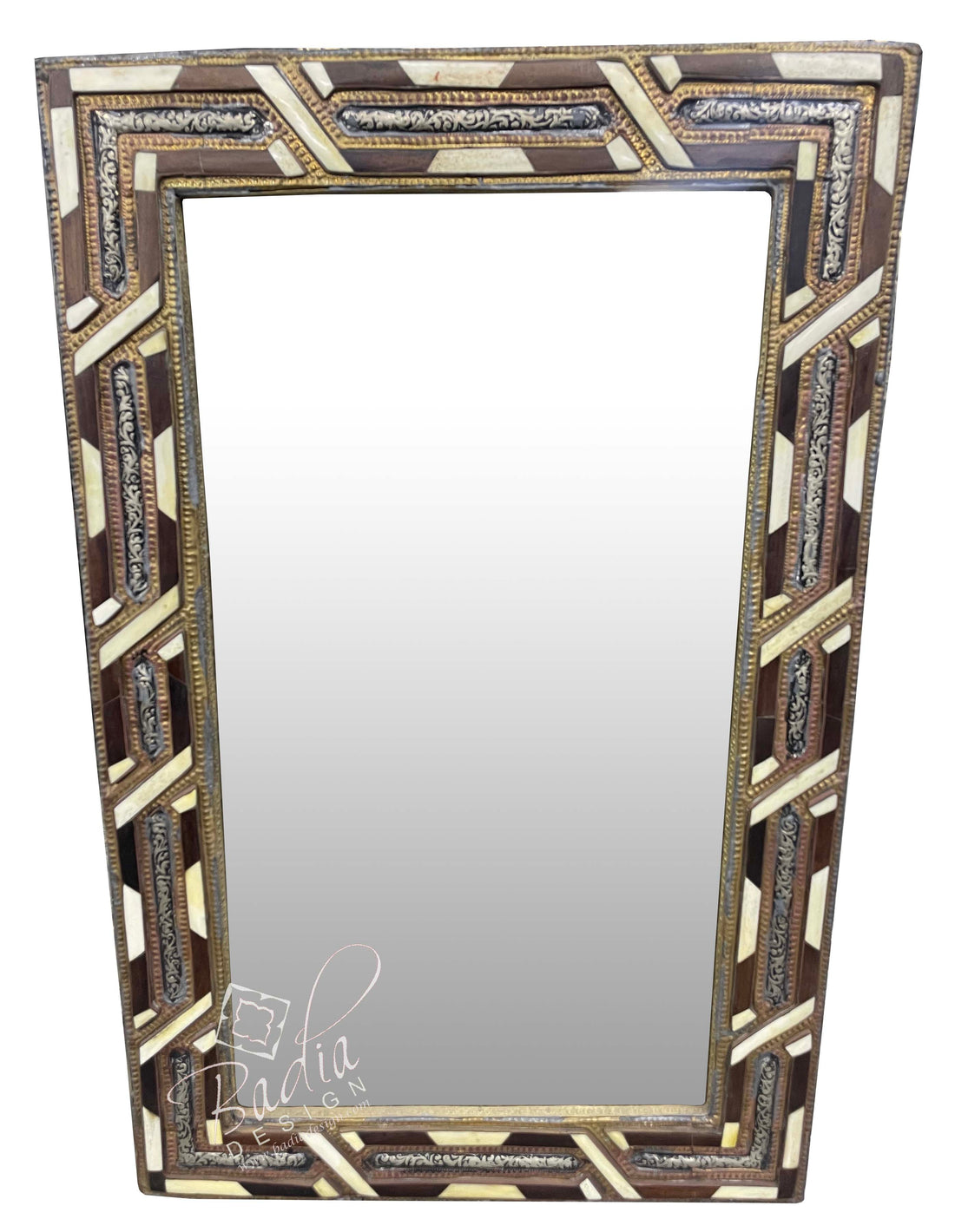 Rectangular Shaped Metal and Bone Mirror