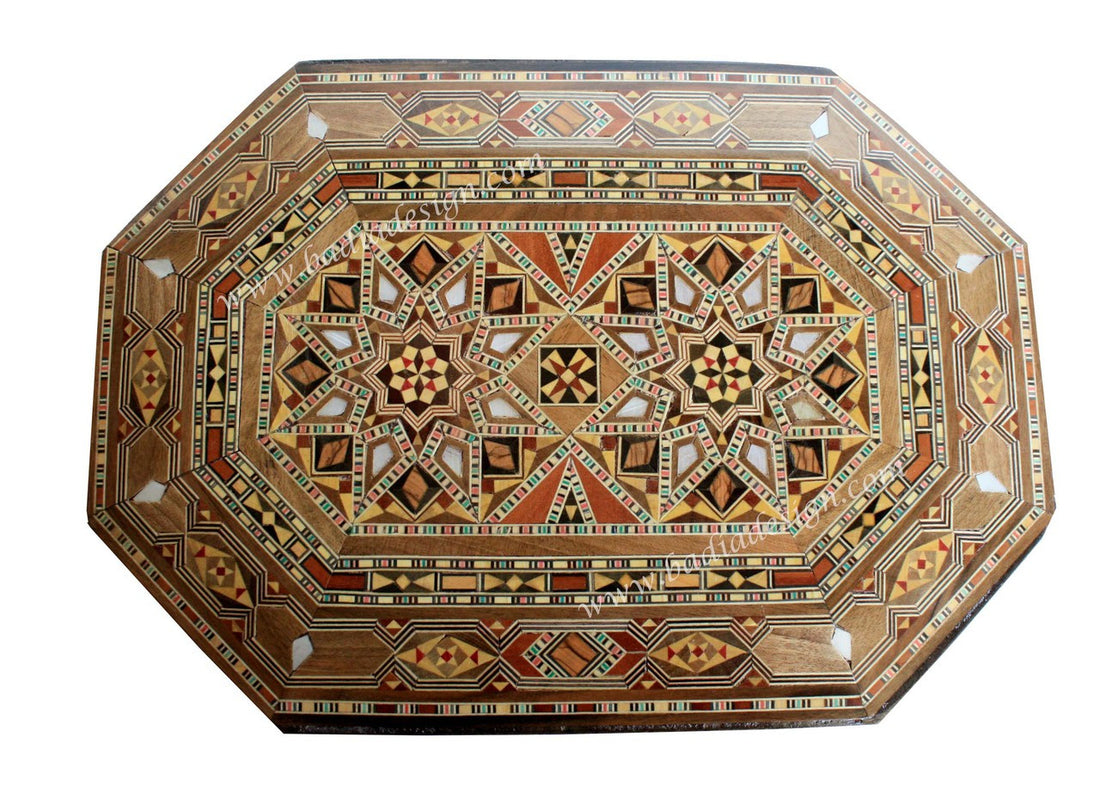 Rectangular Moroccan Inlaid Wooden Jewelry Box