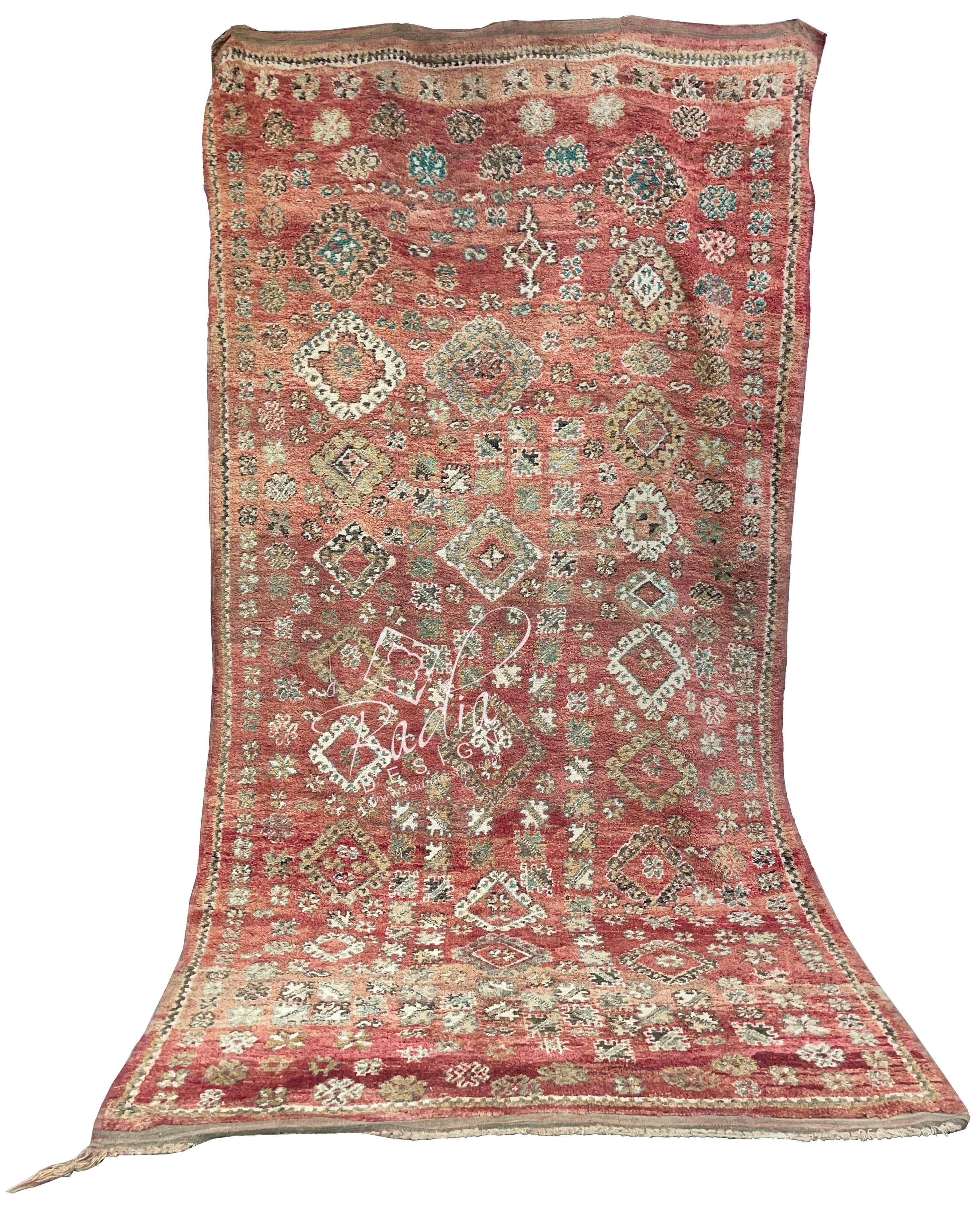 Red Vintage Handmade Moroccan Rug