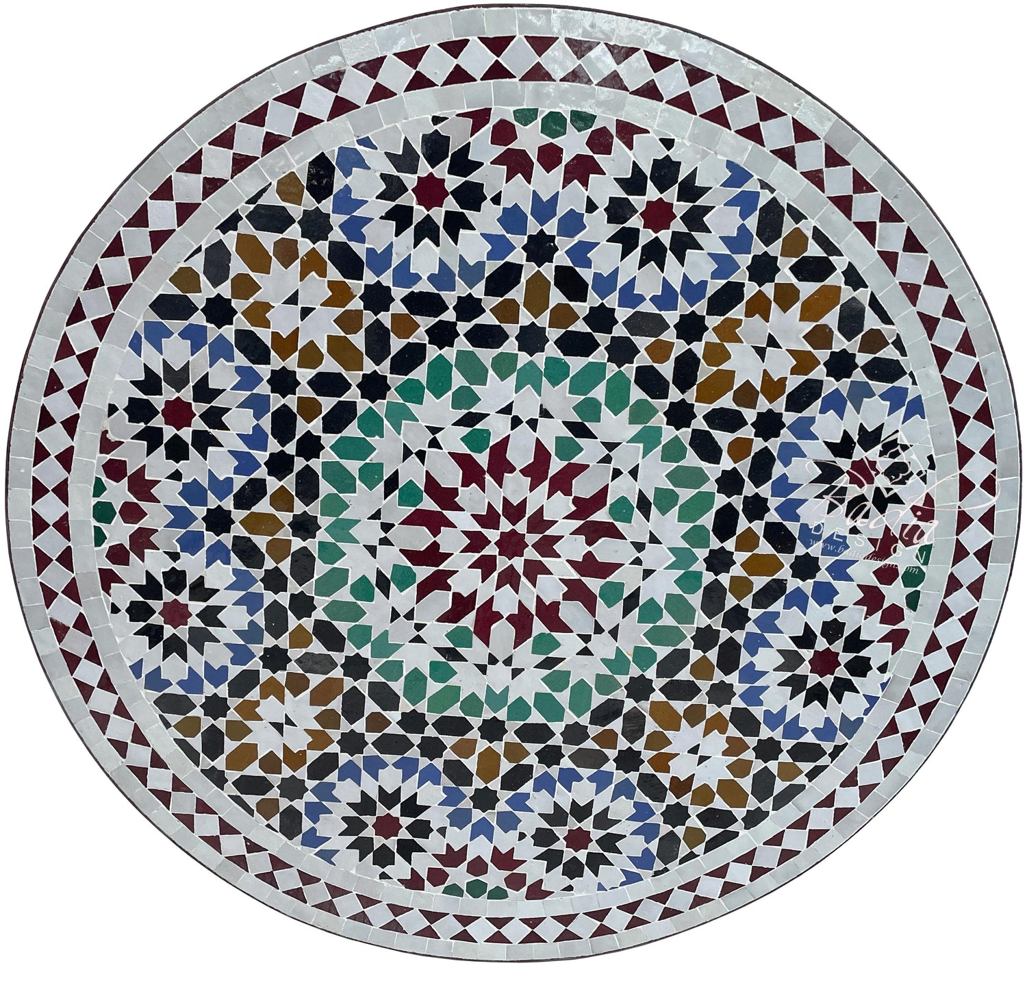 Intricately Designed Moroccan Mosaic Tile Table Top