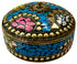 Moroccan Blue Resin Inlay Jewelry Container with Gold Detail