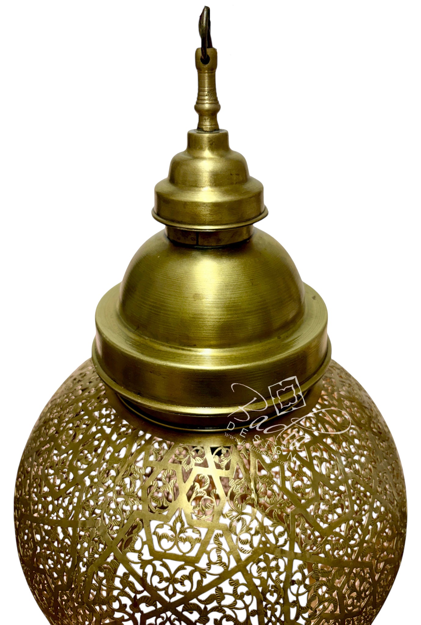 Round Pierced Brass Hanging Lantern