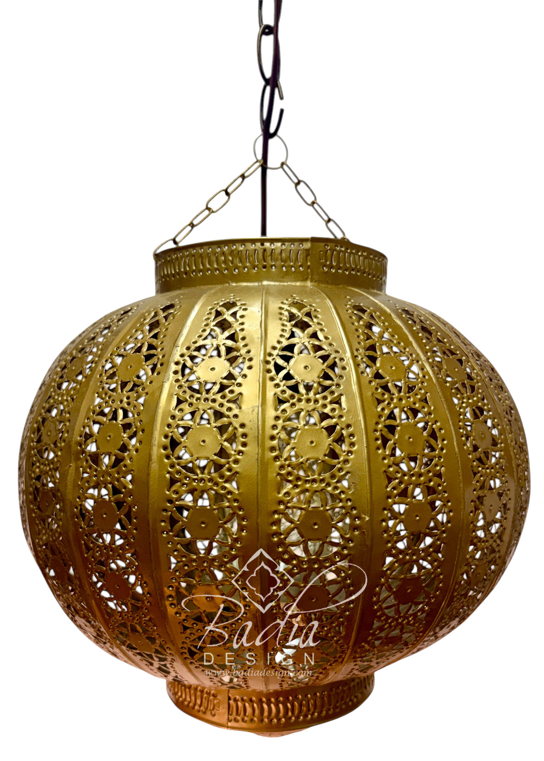 Round Moroccan Pierced Zinc Hanging Lantern