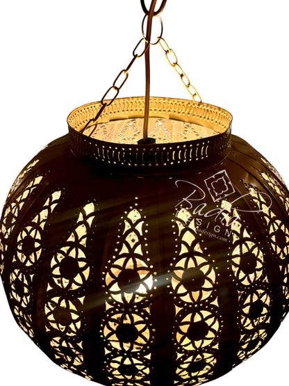 Round Pierced Zinc Hanging Lantern
