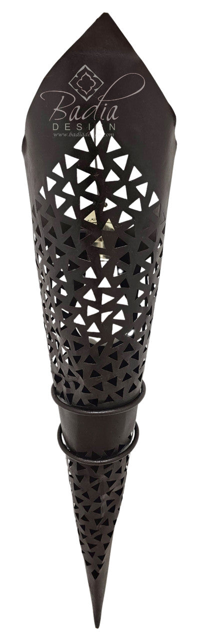 Tall Cone Shaped Rustic Iron Wall Sconce