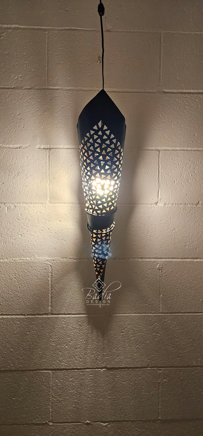 Tall Cone Shaped Rustic Iron Wall Sconce