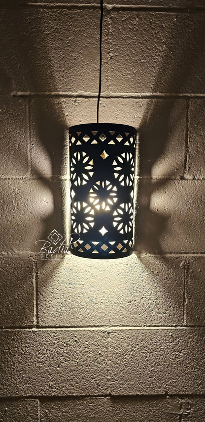 Rustic Iron Wall Sconce with Geometric Cutouts