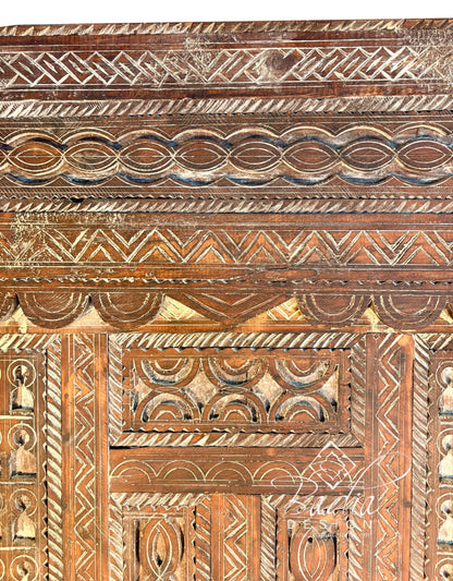 Rustic Decorative Wooden Door with Intricate Carvings