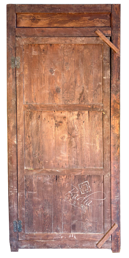 Rustic Decorative Wooden Door with Intricate Carvings