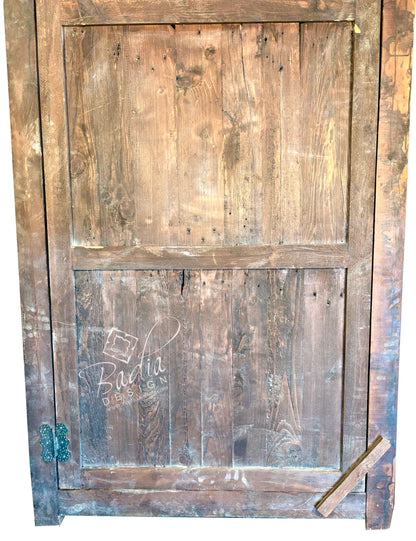 Rustic Decorative Wooden Door with Intricate Carvings